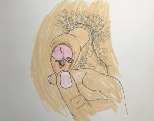 THERE YOU ARE (FORESKIN EDITION) ORIGINAL DRAWING