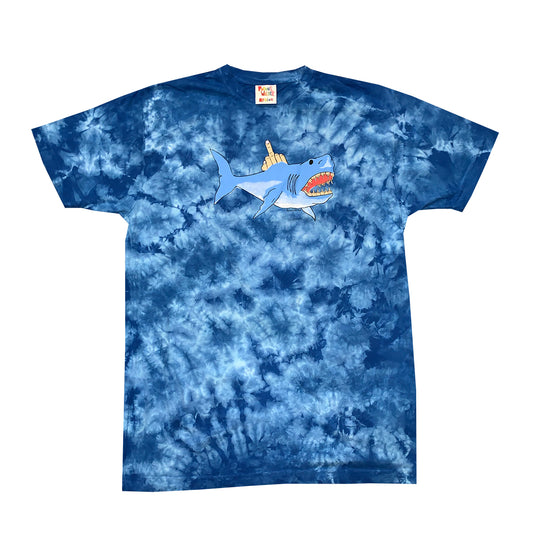 Shark Attack Tee (Blue Tie-Dye)