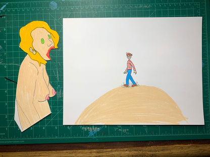 WALDO SUCK ANIMATION PIECES Original Drawing