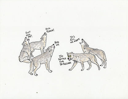 WOLVES (2 DRAWINGS)