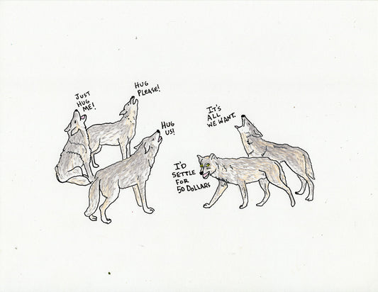 WOLVES (2 DRAWINGS)