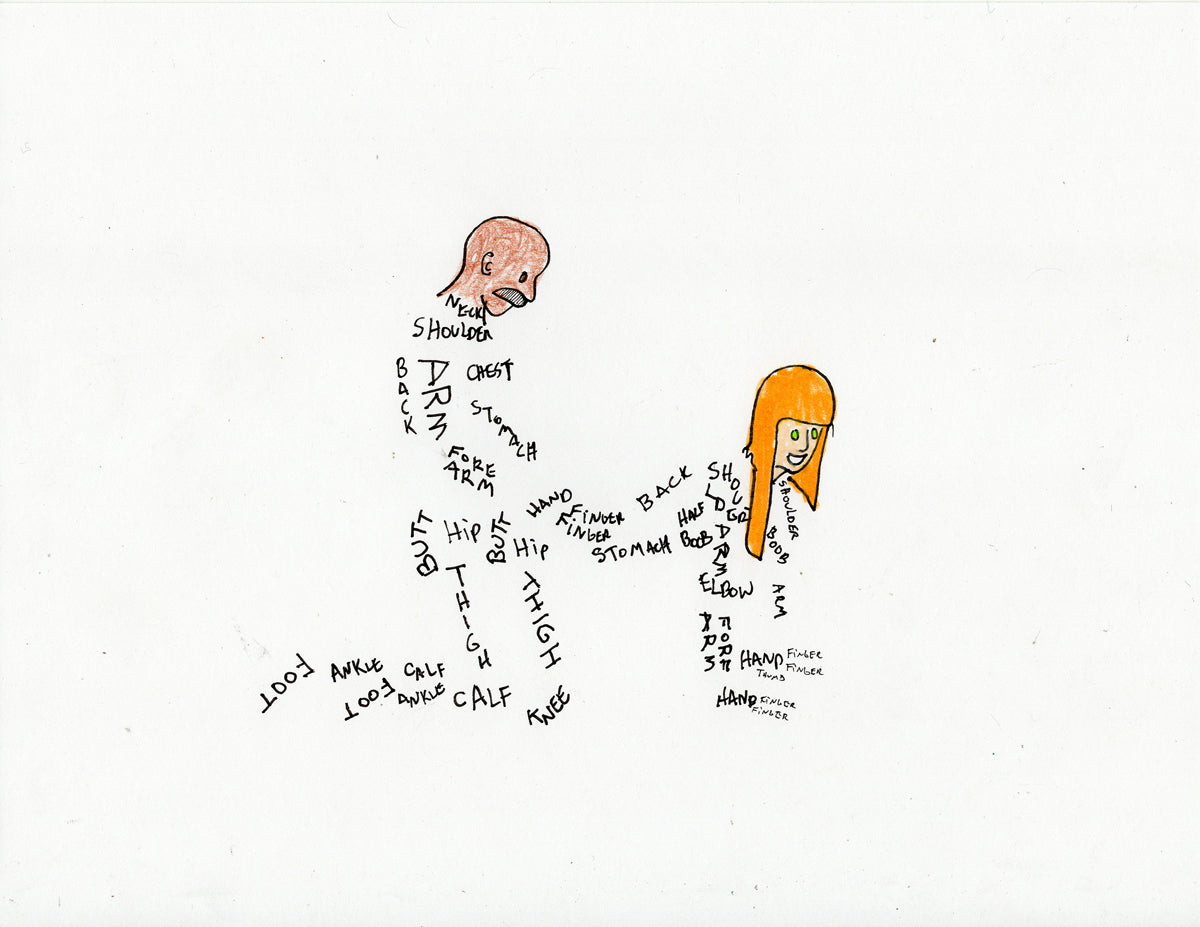 SET OF 4 ORIGINAL DRAWINGS HAND DRAWN WORDS