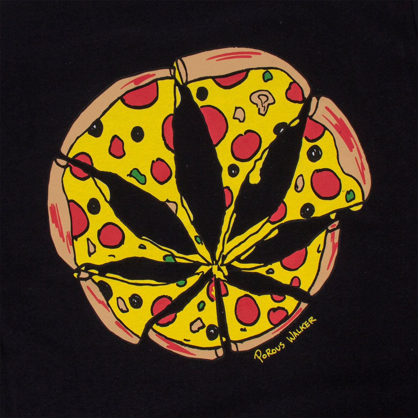 Pizza Leaf Tee (Black)