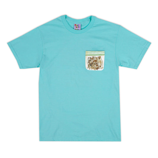 BAG OF SHROOMS POCKET TEE (Aqua)