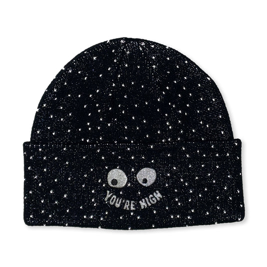 YOU'RE HIGH BEANIE (BLACK REFLECTIVE)