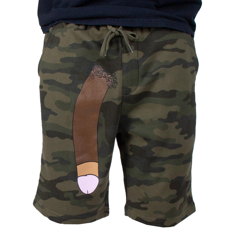 Camo Long Dong Sweatshorts (Chocolate)