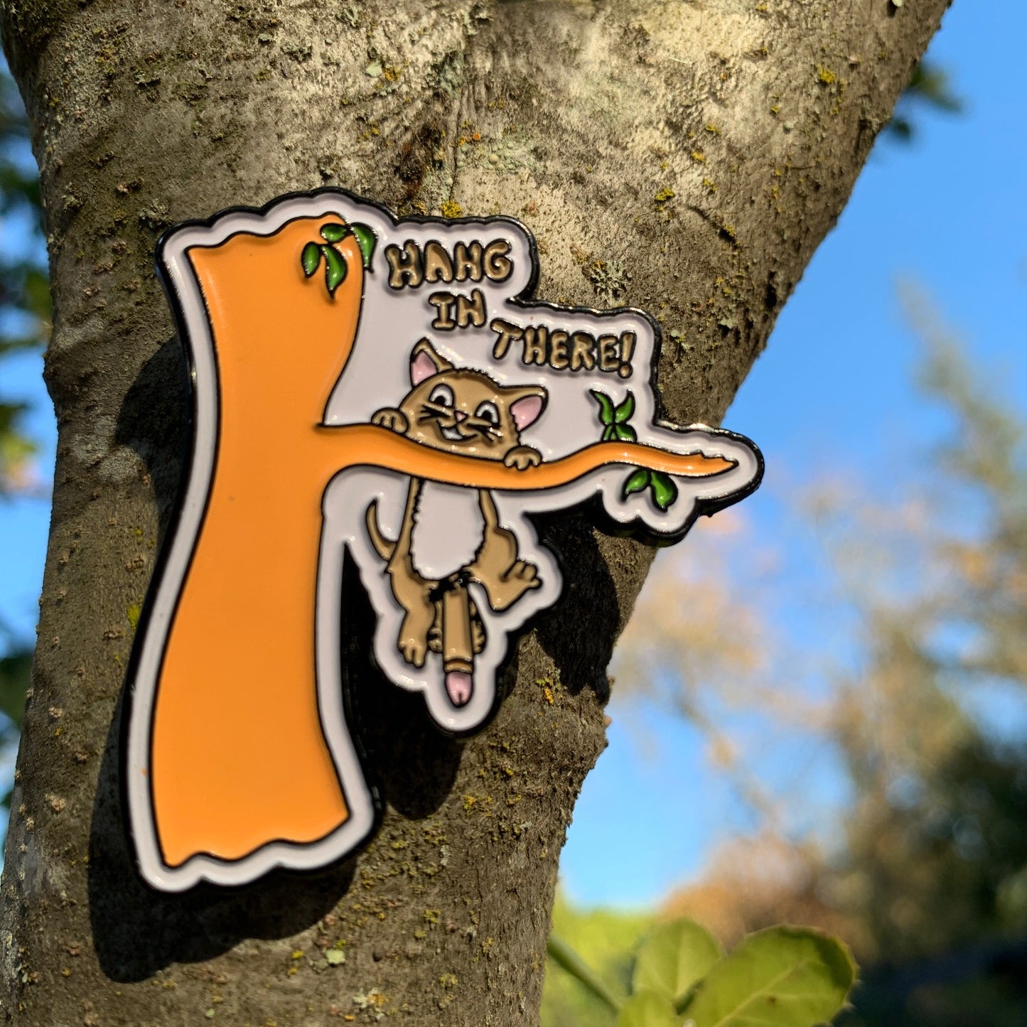 Limited Edition HANG IN THERE Pin and Print and Sticker