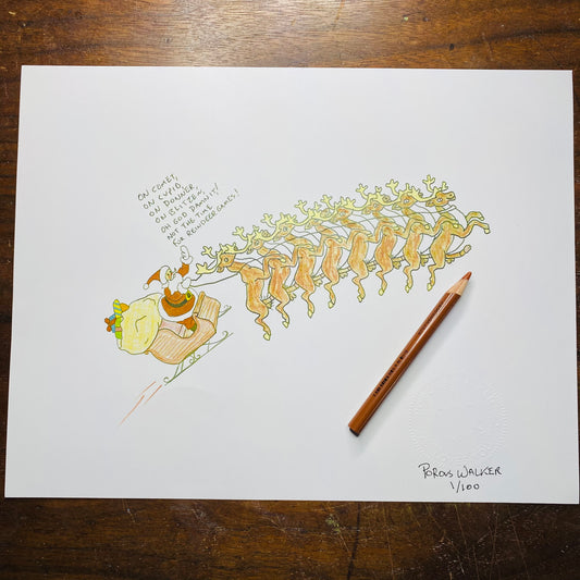 ON COMET,ON CUPID LIMITED EDITION $1.00 PRINT