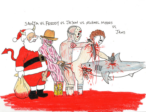 SANTA VS FREDDY VS JASON VS MICHAEL MYERS VS JAWS PUZZLE